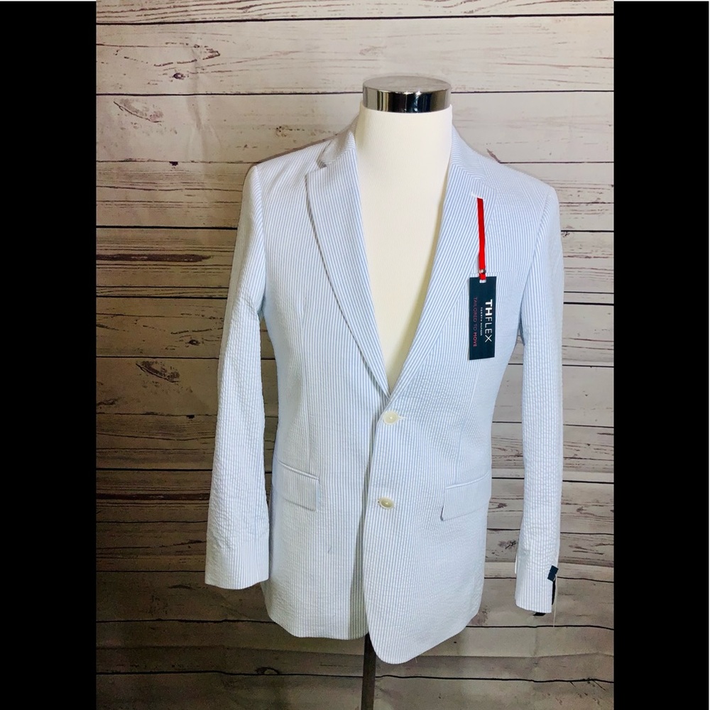 Tommy Hilfiger Men’s Modern-Fit  Stripe Sport Coat